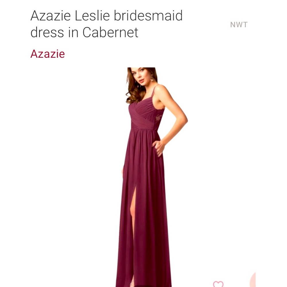 Azazie Leslie Bridesmaid Dress - Cabernet - Size 00
